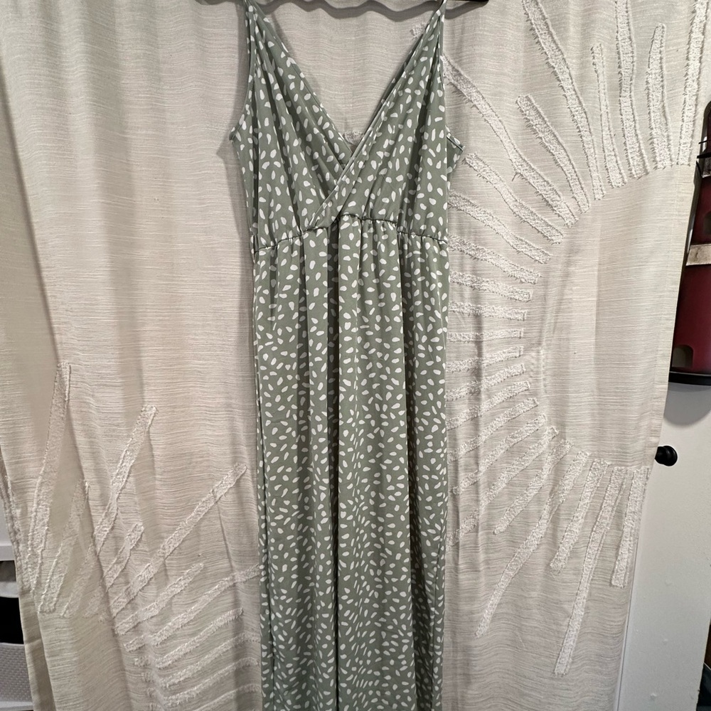 SHEIN XL Green Polka Dot Dress